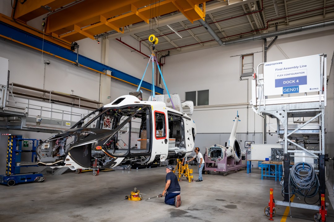 Airbus starts final assembly of the first H160 for the FAGN